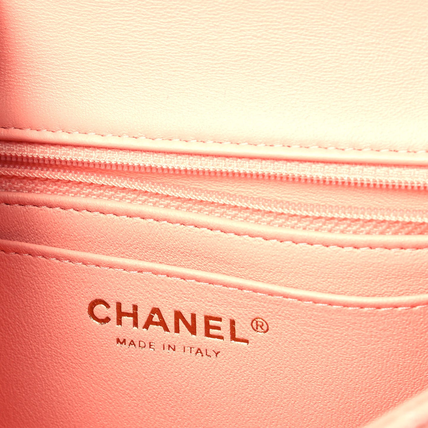 Lambskin Quilted Mini Rectangular Flap Light Orange