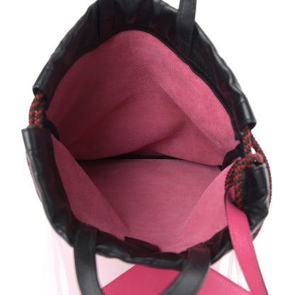 Gucci Grained Calfskin Logo Drawstring Backpack Box Pink Green Black 6 of 12