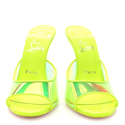 Christian Louboutin PVC Just Arch 100 Slide Sandals 38 Neon Yellow 4 of 9