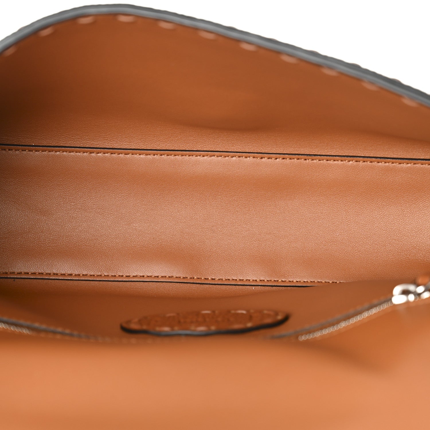 Fendi Cuoio Roma Sellerissima Nappa Sintetica Tape Stitch Baguette Brandy 5 of 11