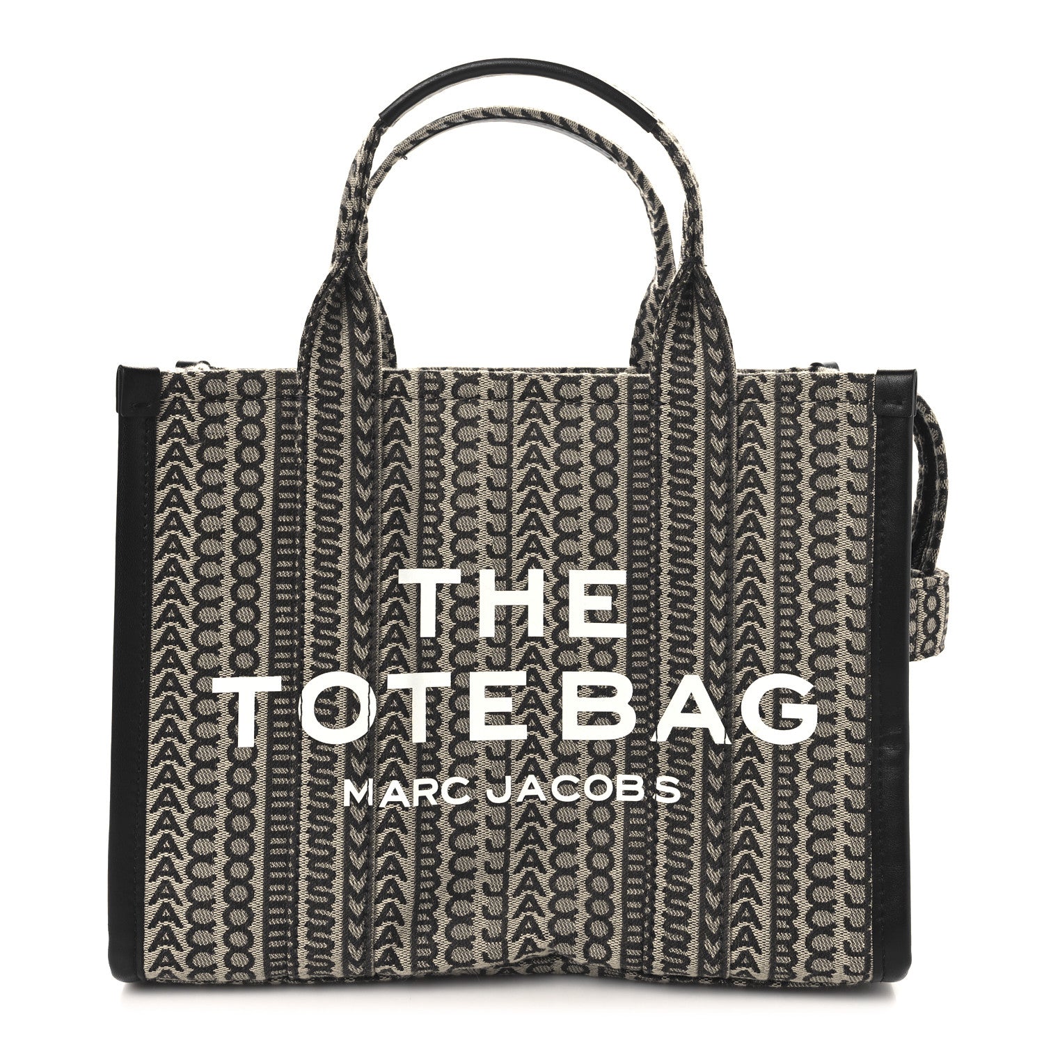 Marc Jacobs Cotton Jacquard Monogram Medium The Traveler Tote Bag Beige Multicolor 1 of 9