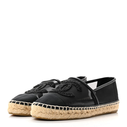 Chanel Mesh Grosgrain CC Espadrilles 37 Black 3 of 13