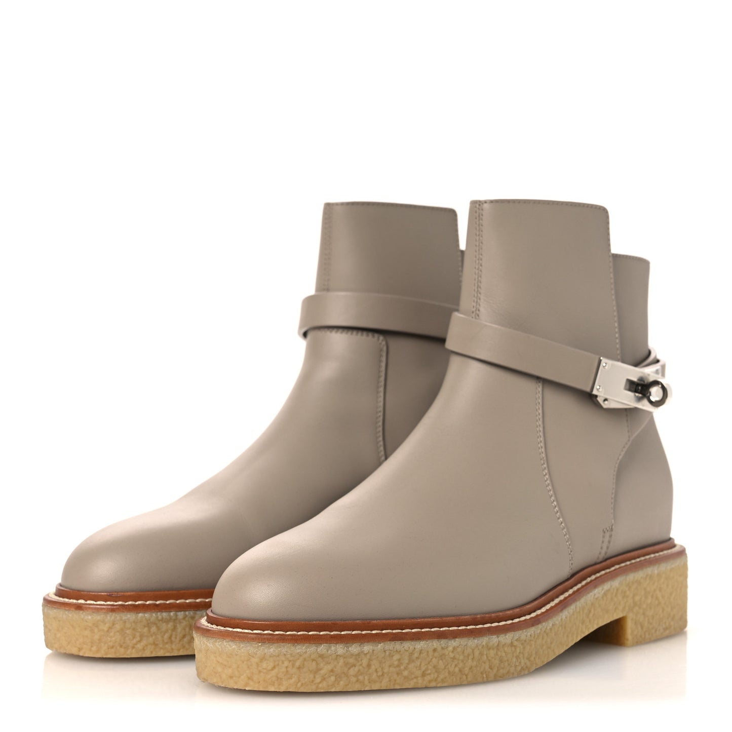 Calfskin History Ankle Boots 39 Beige Mastic