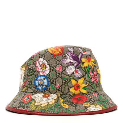 Gucci GG Supreme Monogram Flora Bucket Hat 57 White 6 of 10