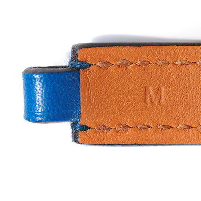 Hermes Veau Tadelakt Rivale Double Tour Bracelet M Bleu Izmir 4 of 6