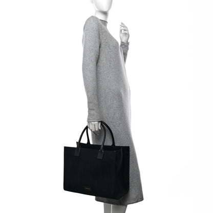 Versace Canvas Suppler Calfskin Cabas GV Signature Tote Black 2 of 12