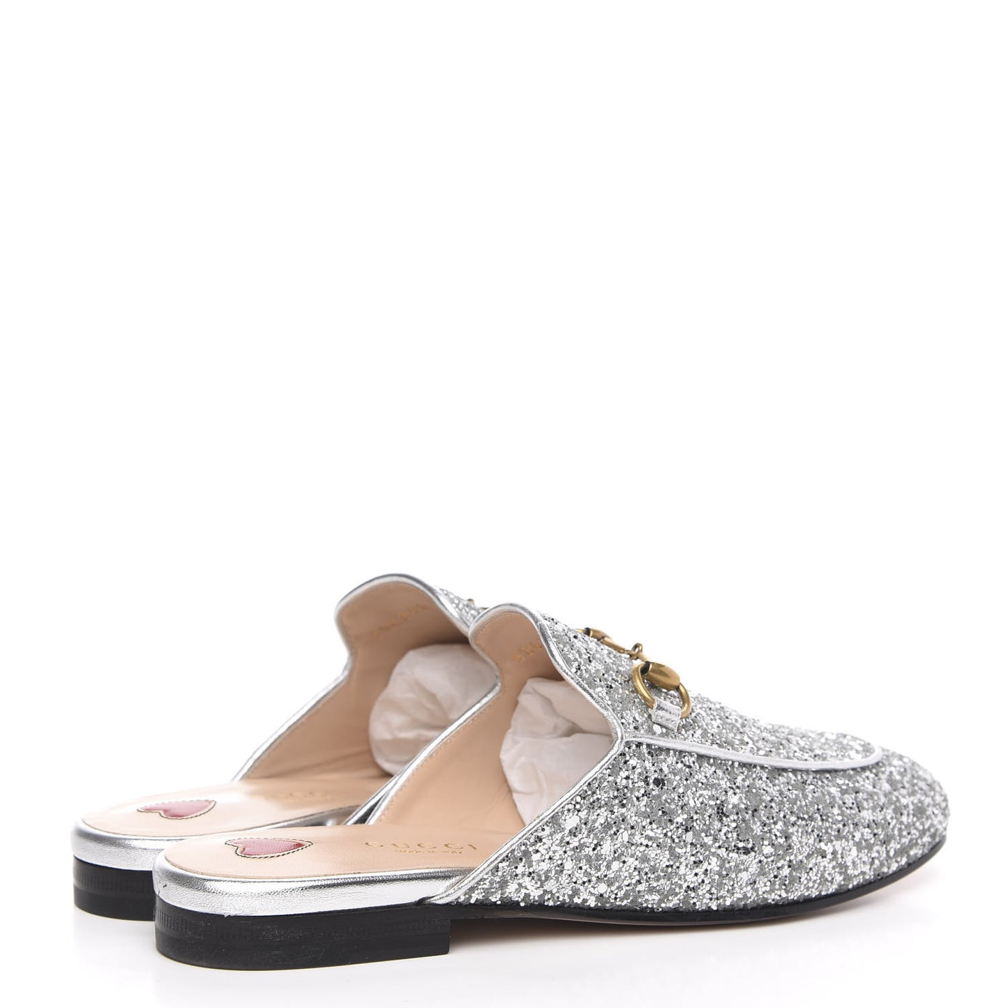 Glitter Womens Princetown Slippers 35 Silver