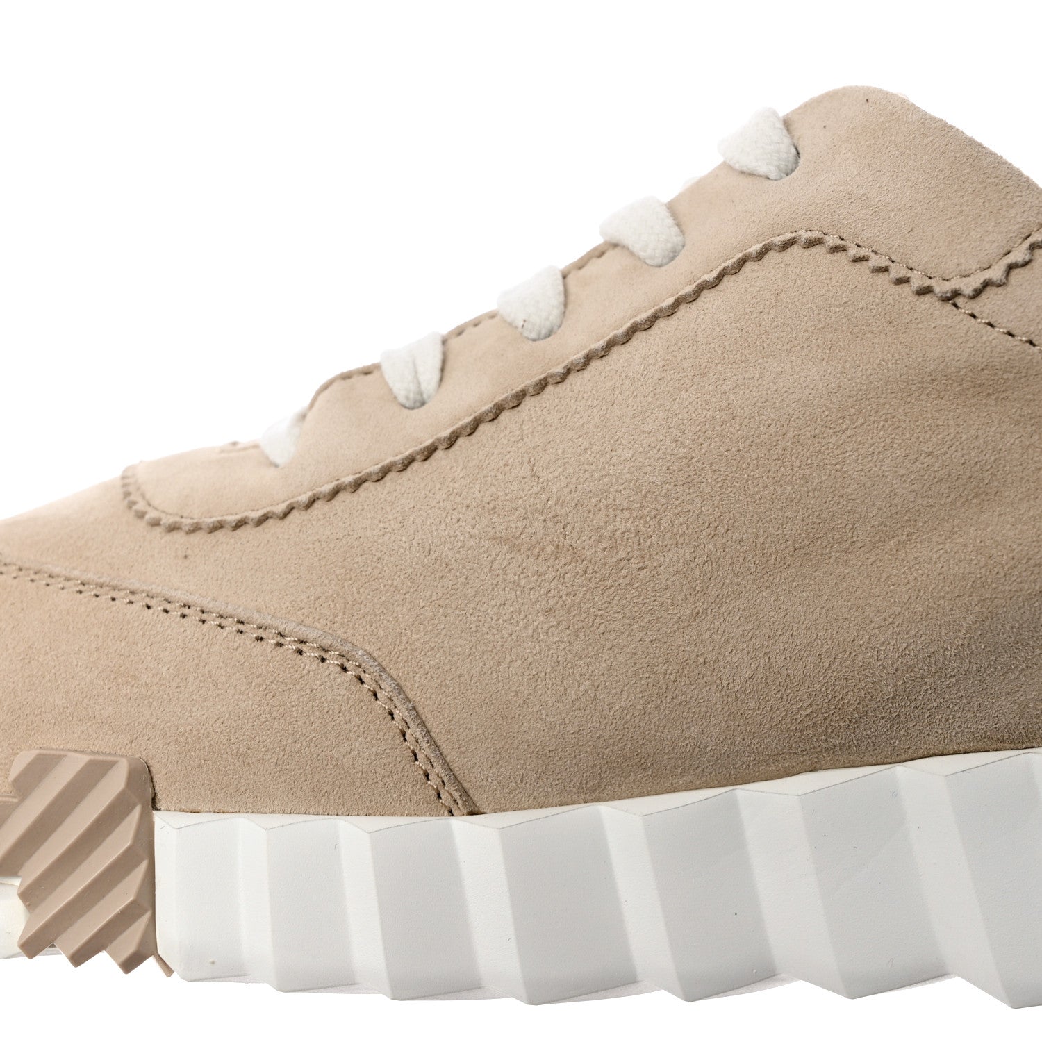 Hermes Goatskin Suede Goatskin Bouncing Sneakers 36 White Gomme 8 of 8