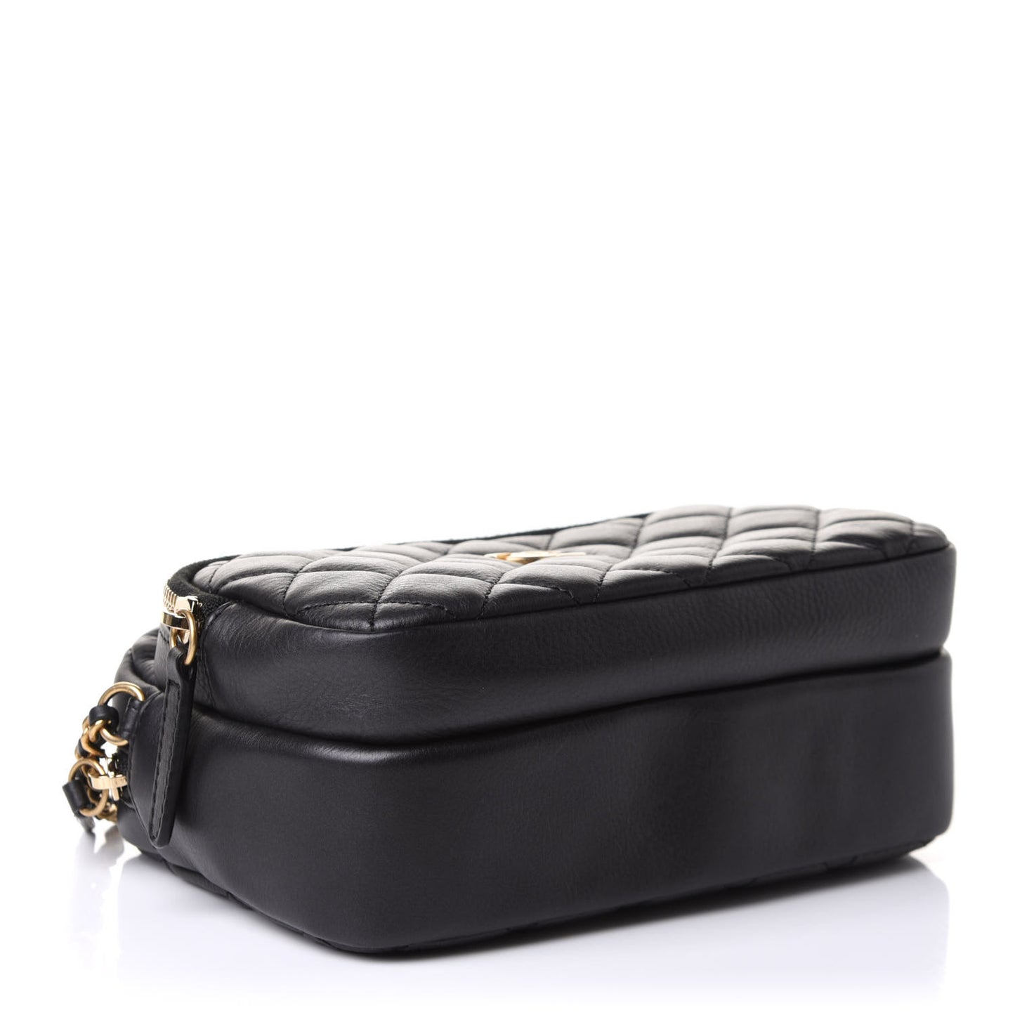 Calfskin Quilted Day Trips Camera Case Black