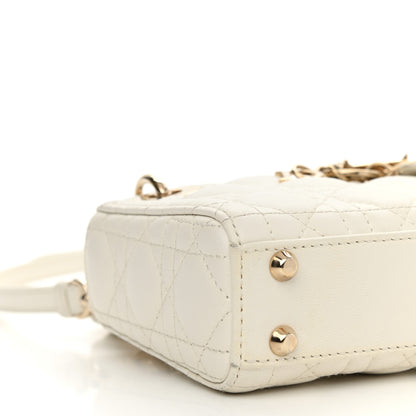 Christian Dior Lambskin Cannage Micro Lady Dior White 9 of 12