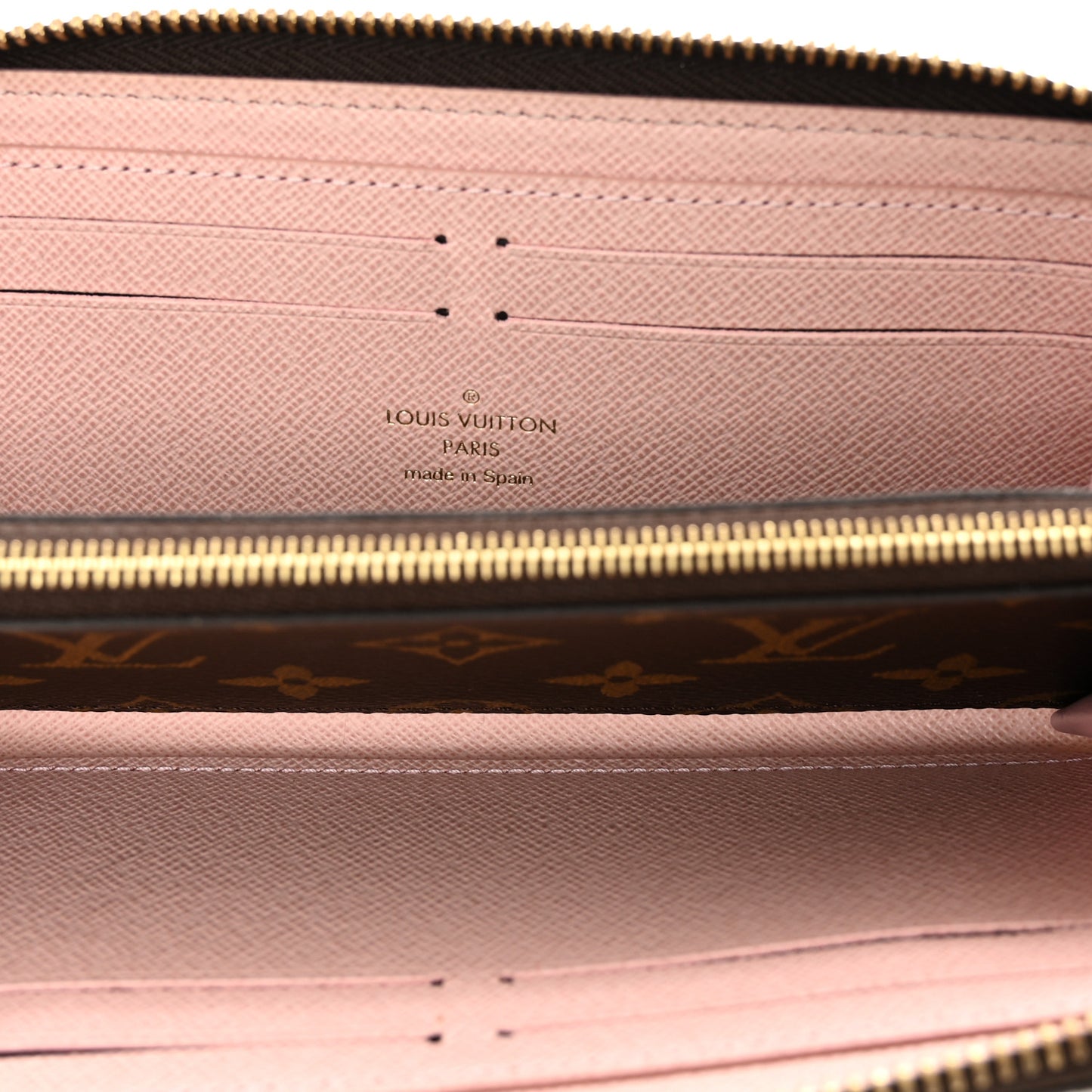 LOUIS VUITTON Monogram Clemence Wallet Rose Ballerine