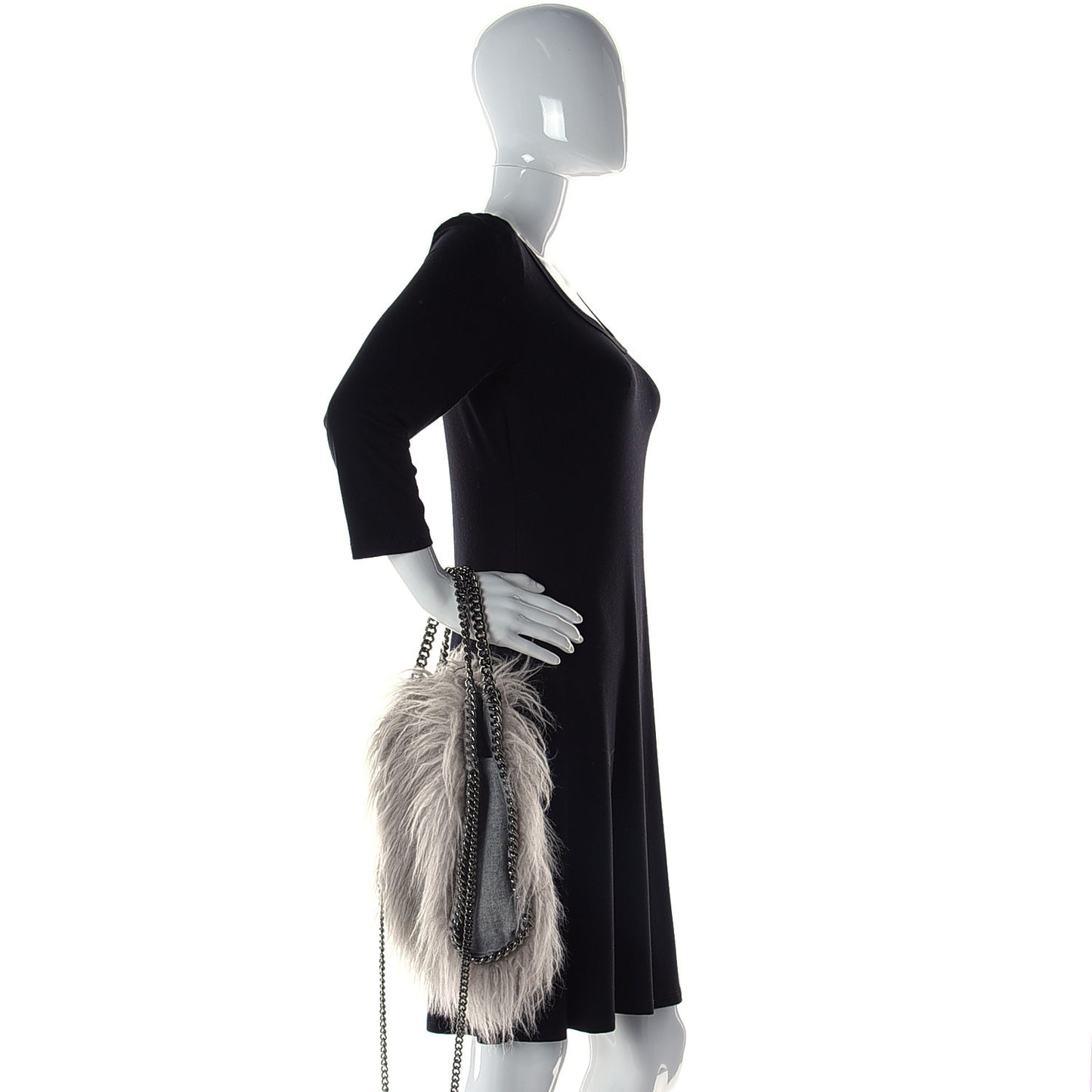 Eco Fur Mini Falabella Tote Grey