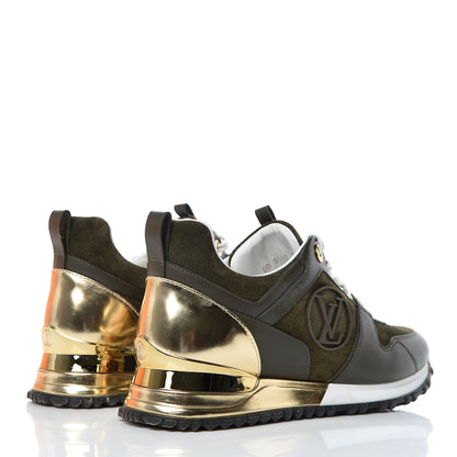 Louis Vuitton Calfskin Suede Run Away Sneakers 37 Kaki 4 of 9