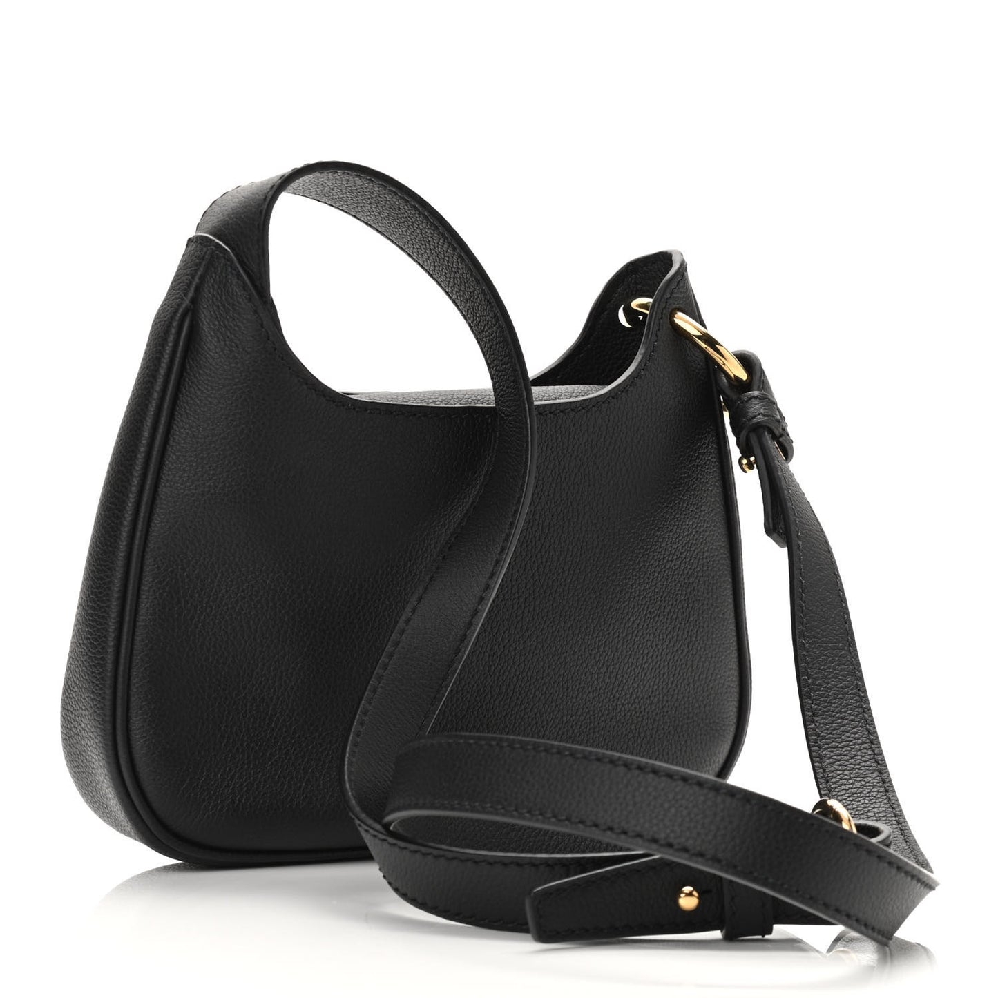 Calfskin La Medusa Small Hobo Crossbody Black