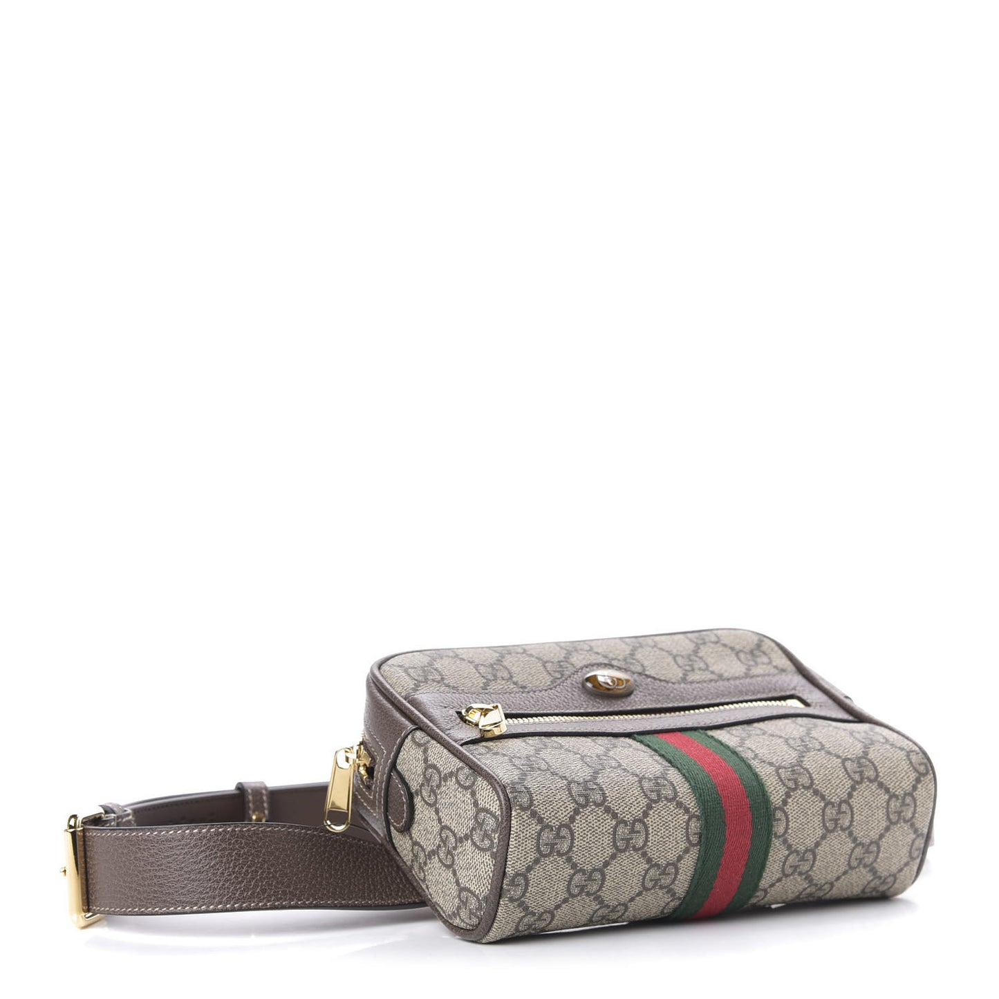 GG Supreme Monogram Web Small Ophidia Belt Bag 95 38 Dark Brown