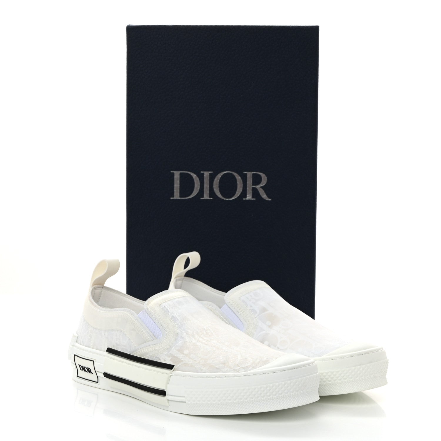 Christian Dior Technical Canvas Oblique Mens B23 Slip On Sneakers 39 White 9 of 9