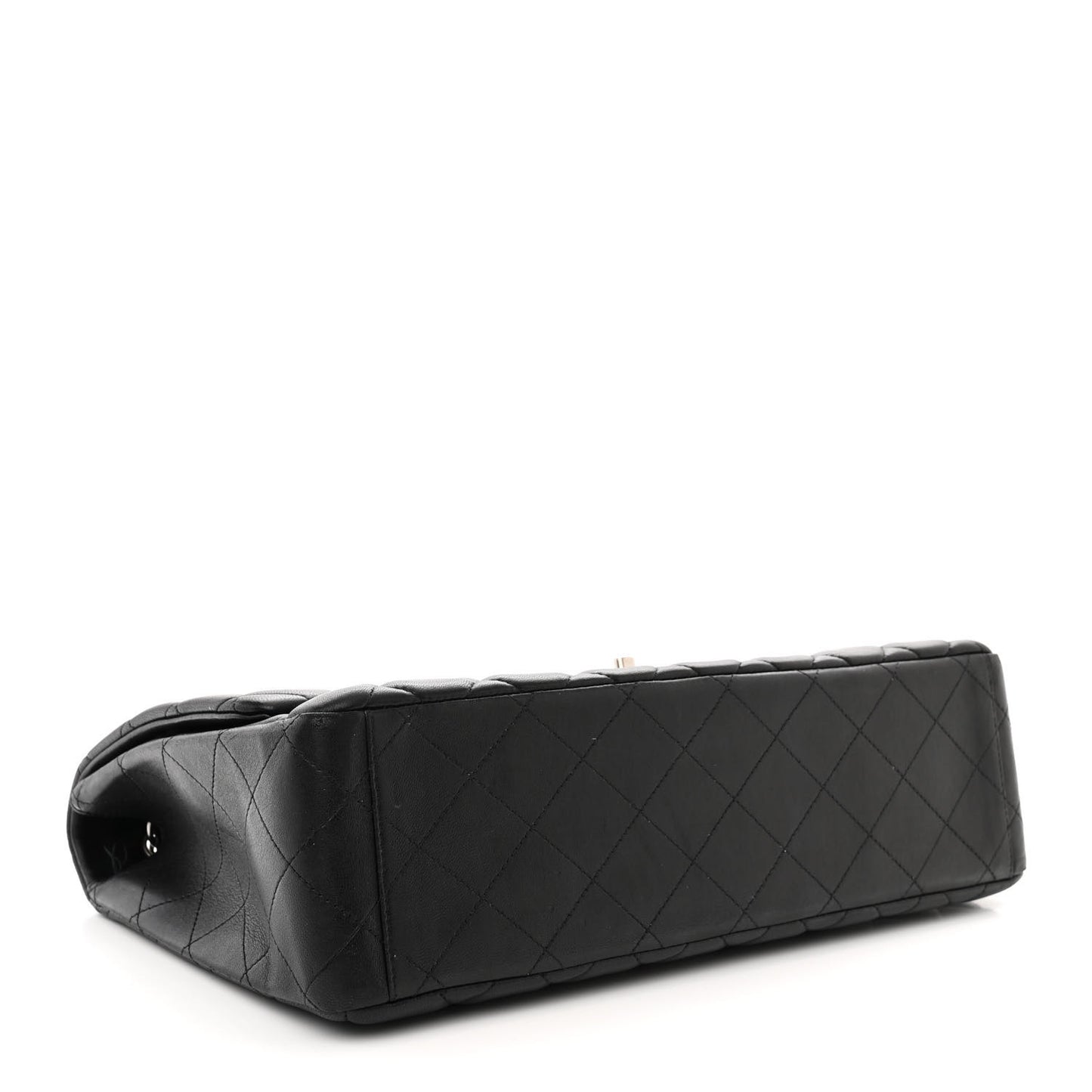 Lambskin Quilted Maxi Single Flap Black