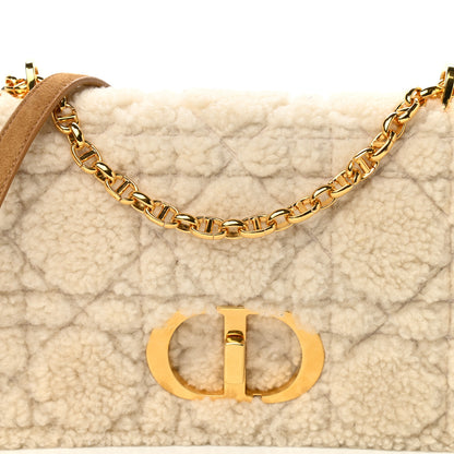 Christian Dior Shearling Cannage Medium Caro Bag Natural 7 of 11