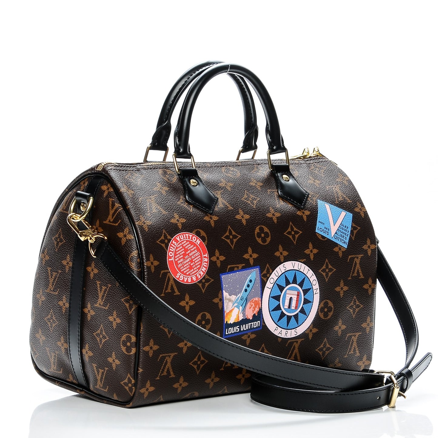 Monogram My World Tour Speedy Bandouliere 30 Black
