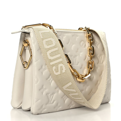 Louis Vuitton Lambskin Embossed Monogram Coussin PM Beige Cream 3 of 9