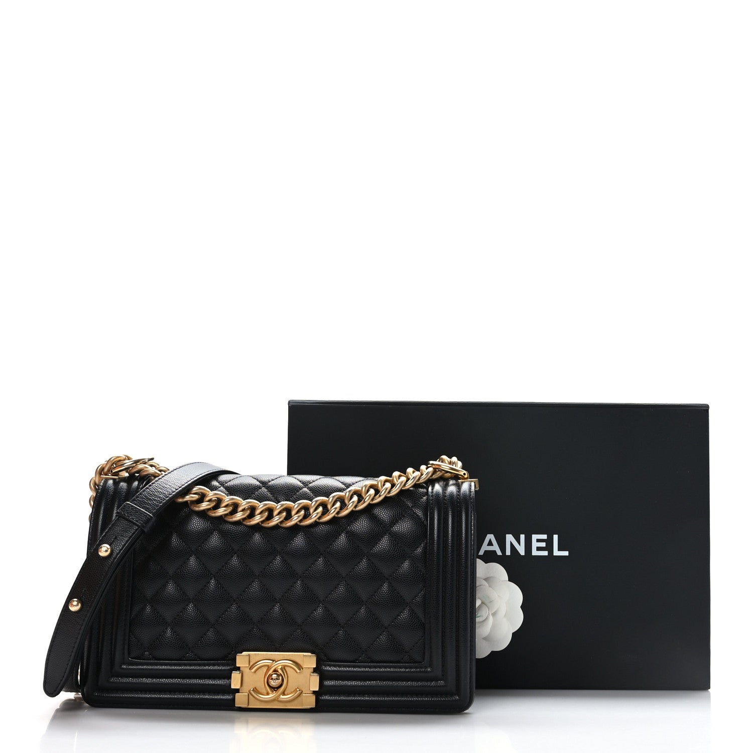 Chanel Caviar Quilted Medium Boy Flap Black 10 of 10