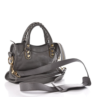 Balenciaga Chevre Gold Metallic Edge Hardware Mini City Gris Acier 4 of 11