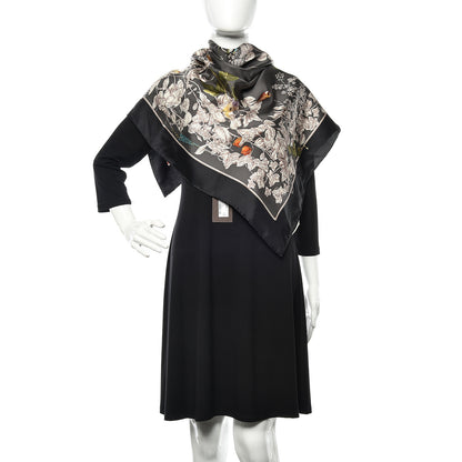 Gucci Silk Twill Wondergardenia Square Scarf Anthracite 2 of 4