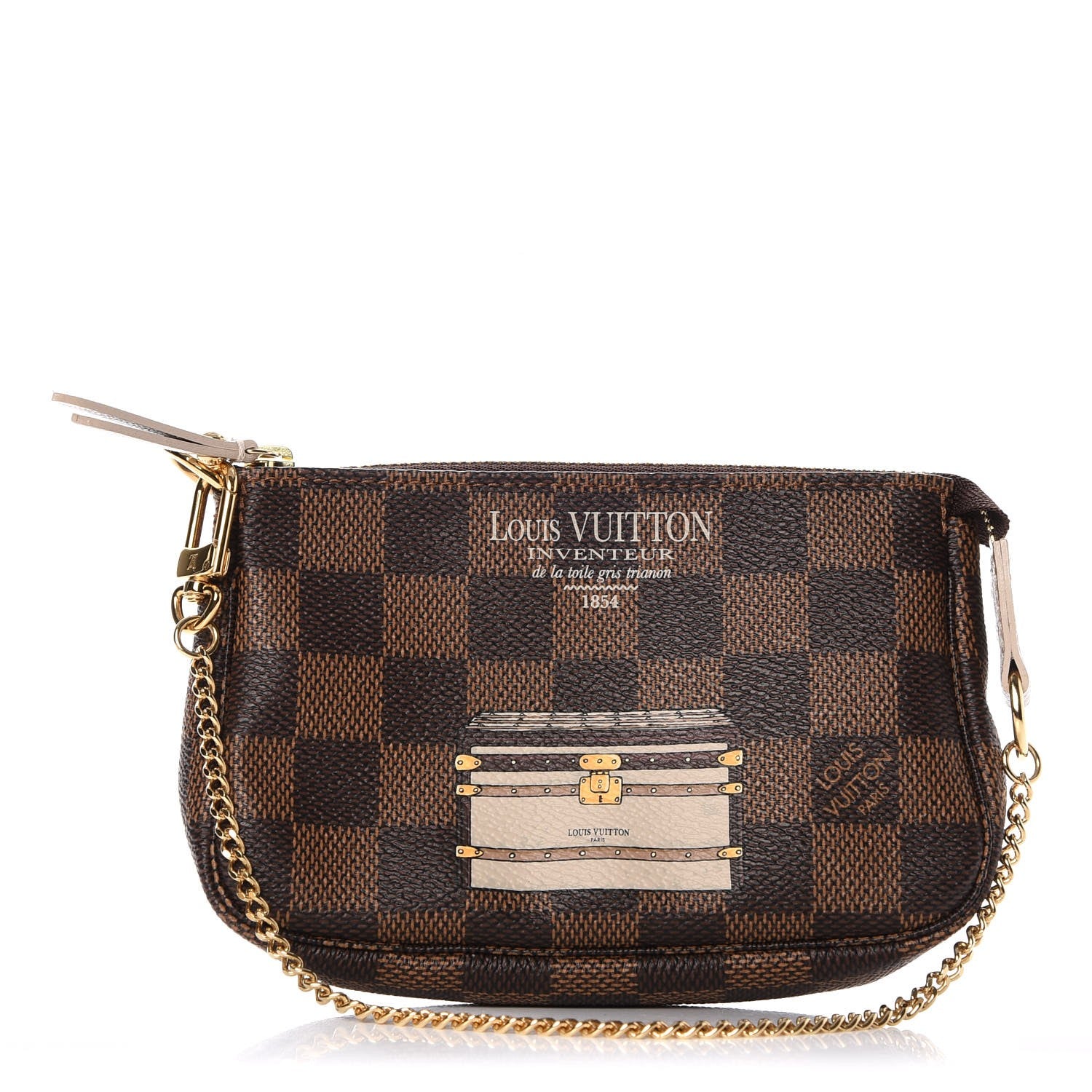 Louis Vuitton Damier Ebene Trunks and Locks Mini Pochette Accessories 1 of 7