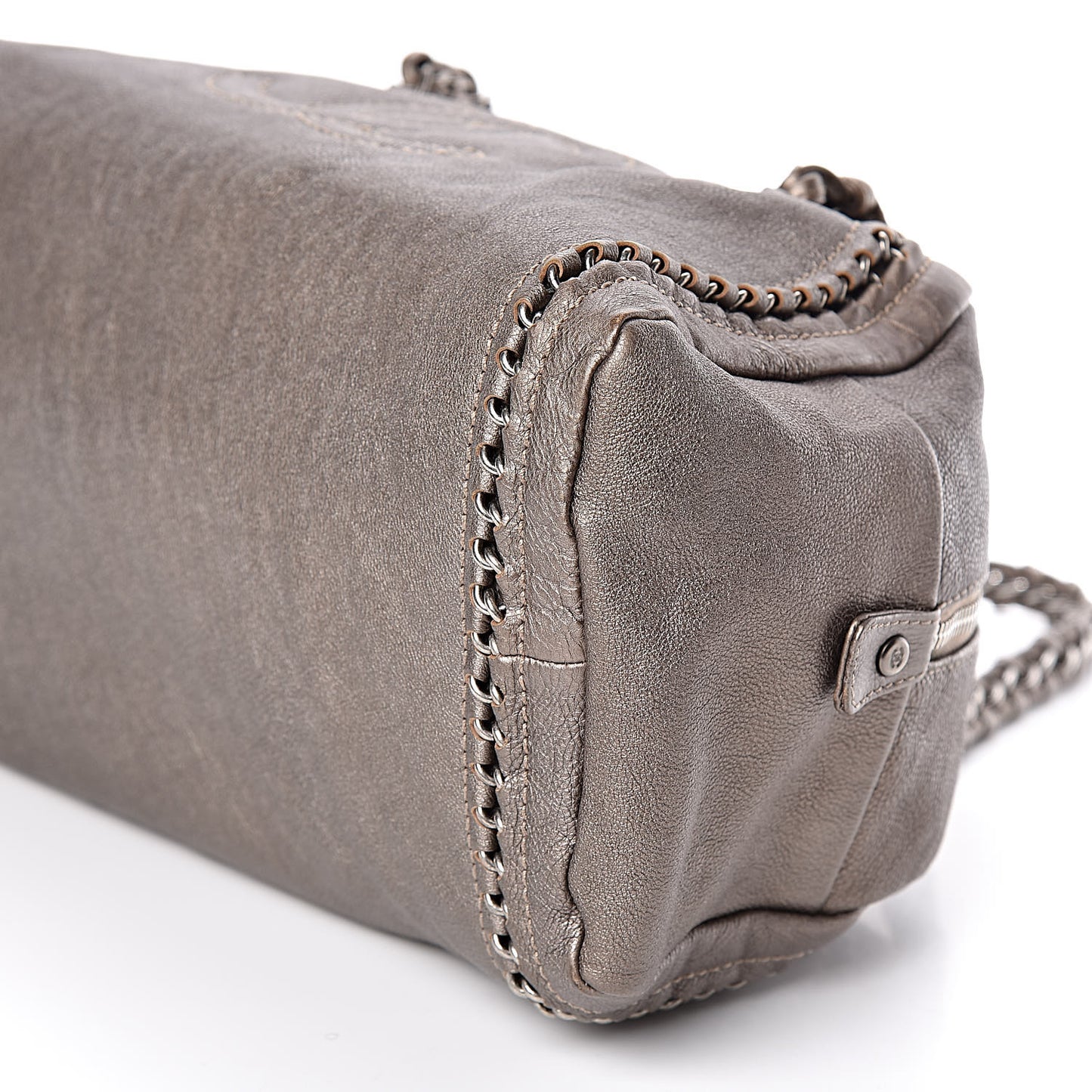 Smooth Calfskin Medium Luxe Ligne Bowler Pewter