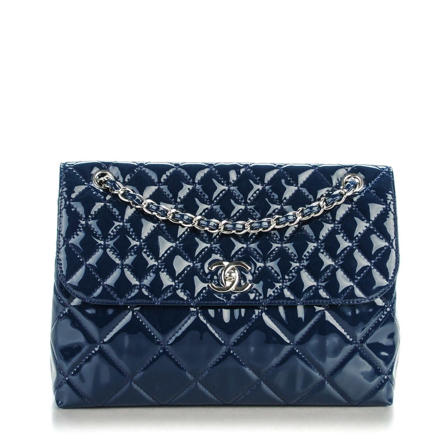 Chanel Vinyl Quilted In The Business Flap Navy Blue 1 of 8