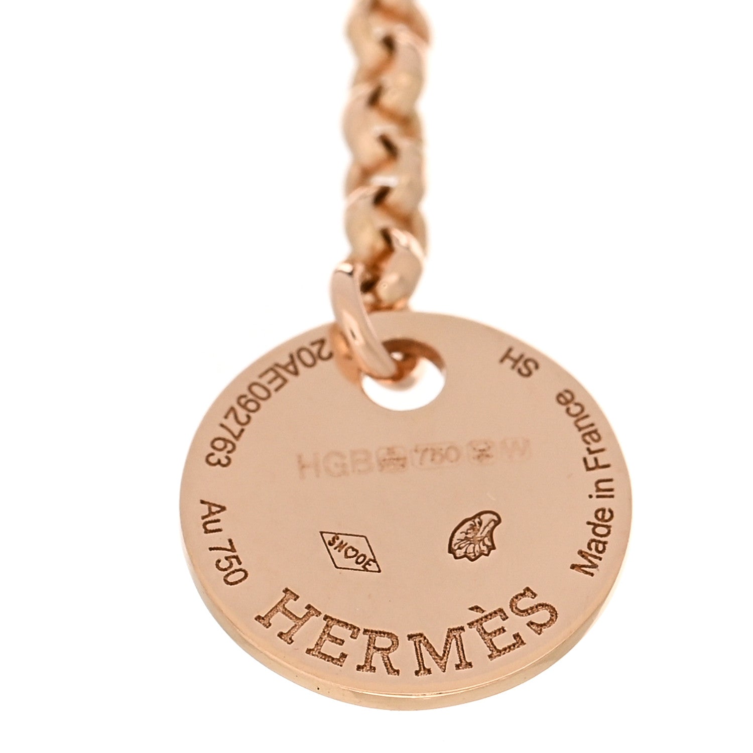 Hermes 18K Rose Gold Diamond PM Kelly Clochette Bracelet SH 3 of 4