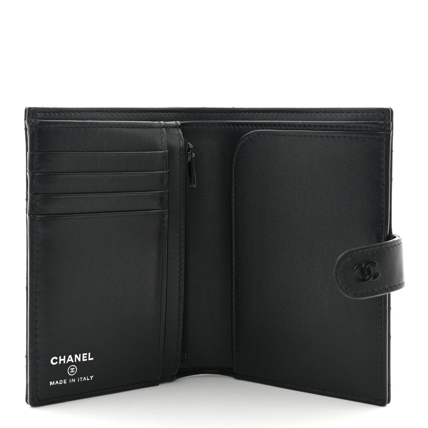 Chanel Grained Calfskin Quilted passport Holder Wallet So Black 5 of 9