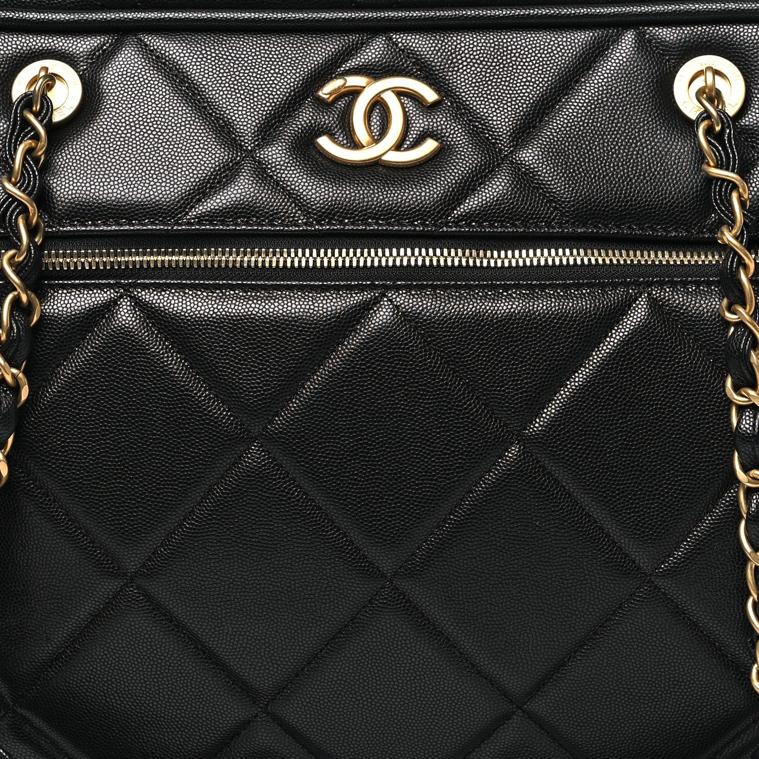 Chanel Shiny Grained Calfskin Quilted Large Travel Bowling Bag Black 8 of 10