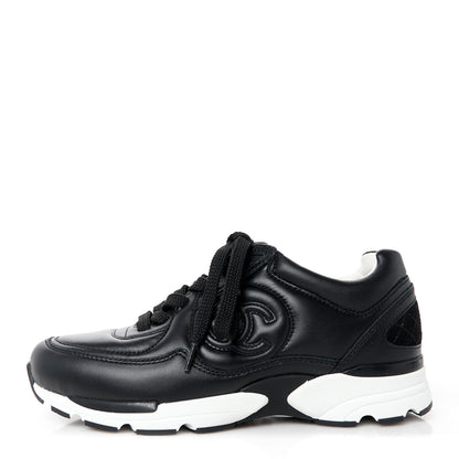 Chanel Calfskin CC Sneakers 35 Black 1 of 9