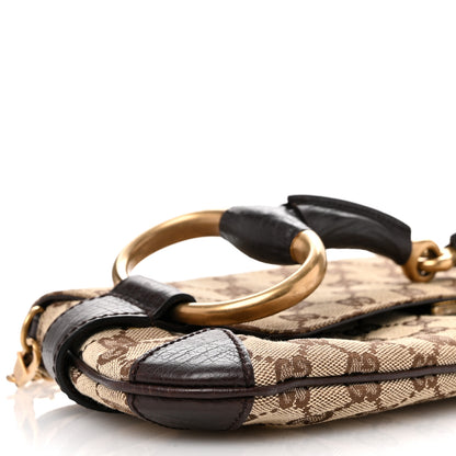 Gucci Monogram Horsebit Clutch Dark Brown 9 of 11