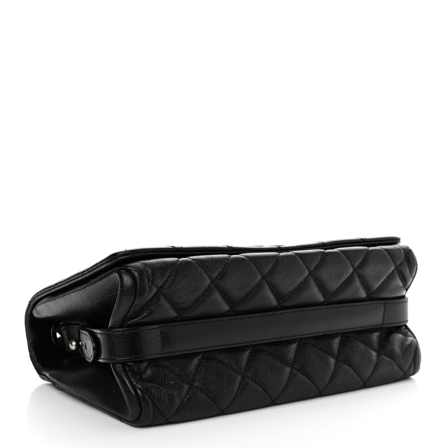 Goatskin Quilted Medium City Rock Flap Black