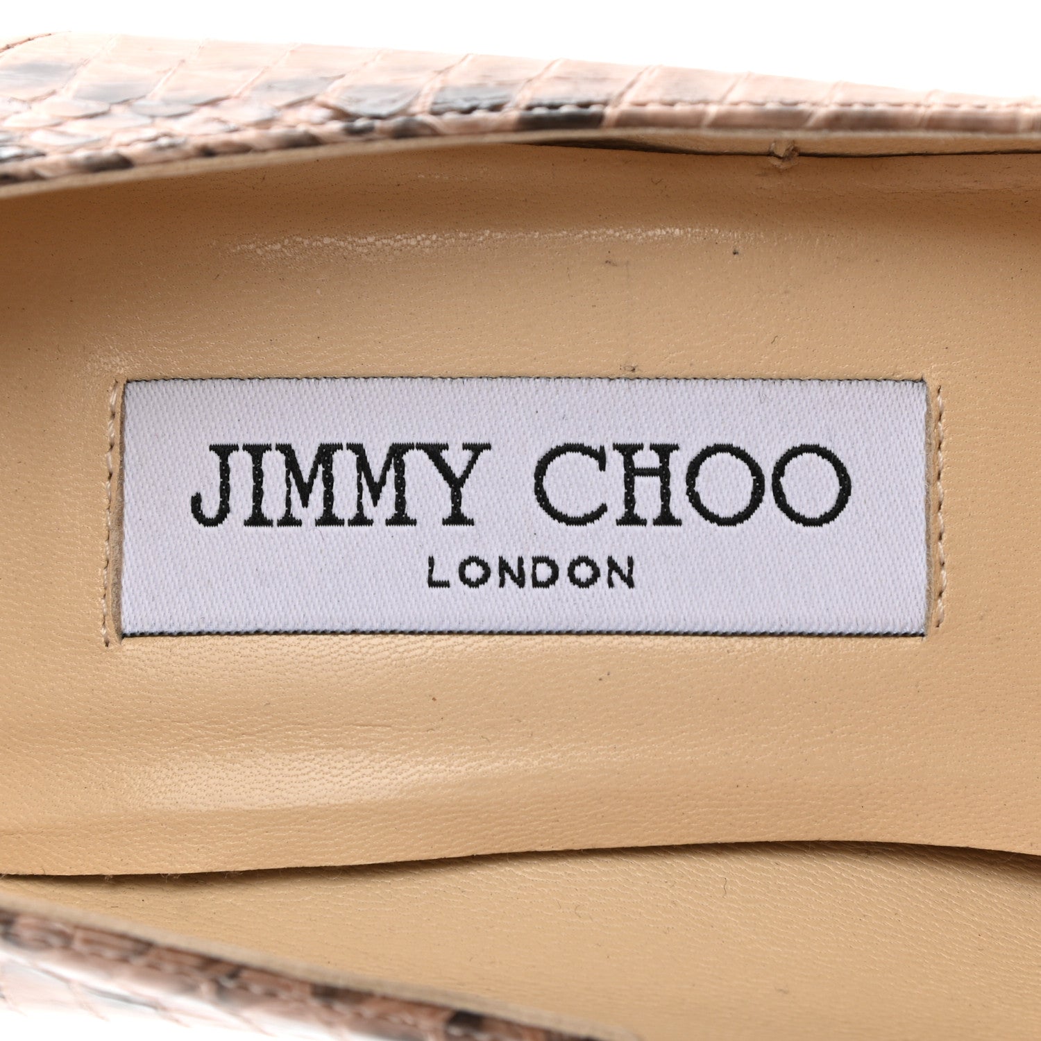 Jimmy Choo Elaphe Snakeskin 100 Pumps 37 Blush 7 of 11