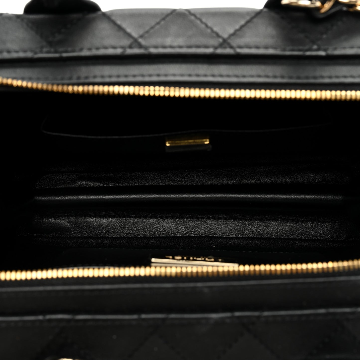 Calfskin Quilted Studded Square Vanity Case Black