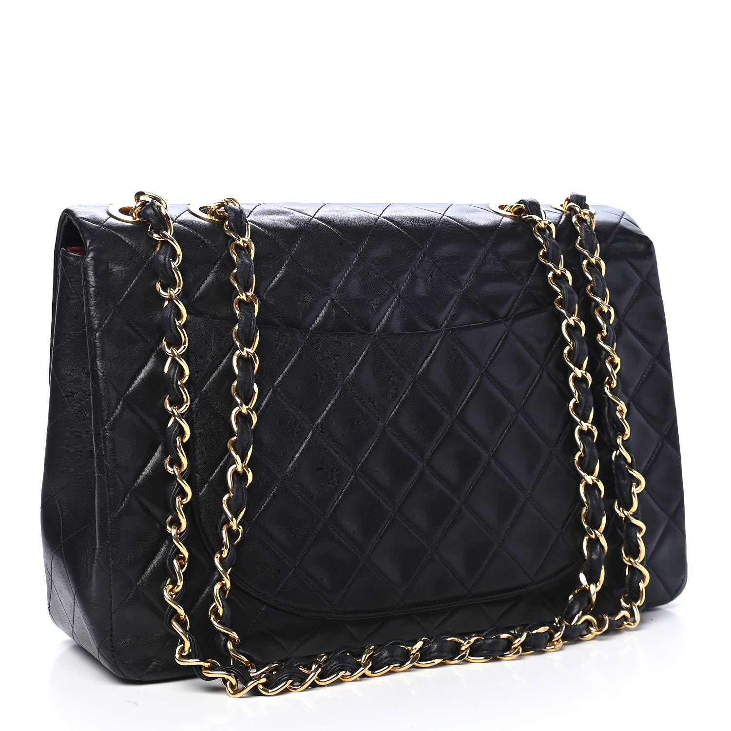 Chanel Lambskin Quilted XL Jumbo Single Flap Black 2 of 8