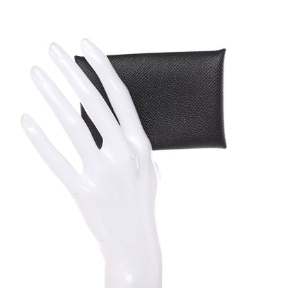 Hermes Epsom Calvi Card Case Black 2 of 8