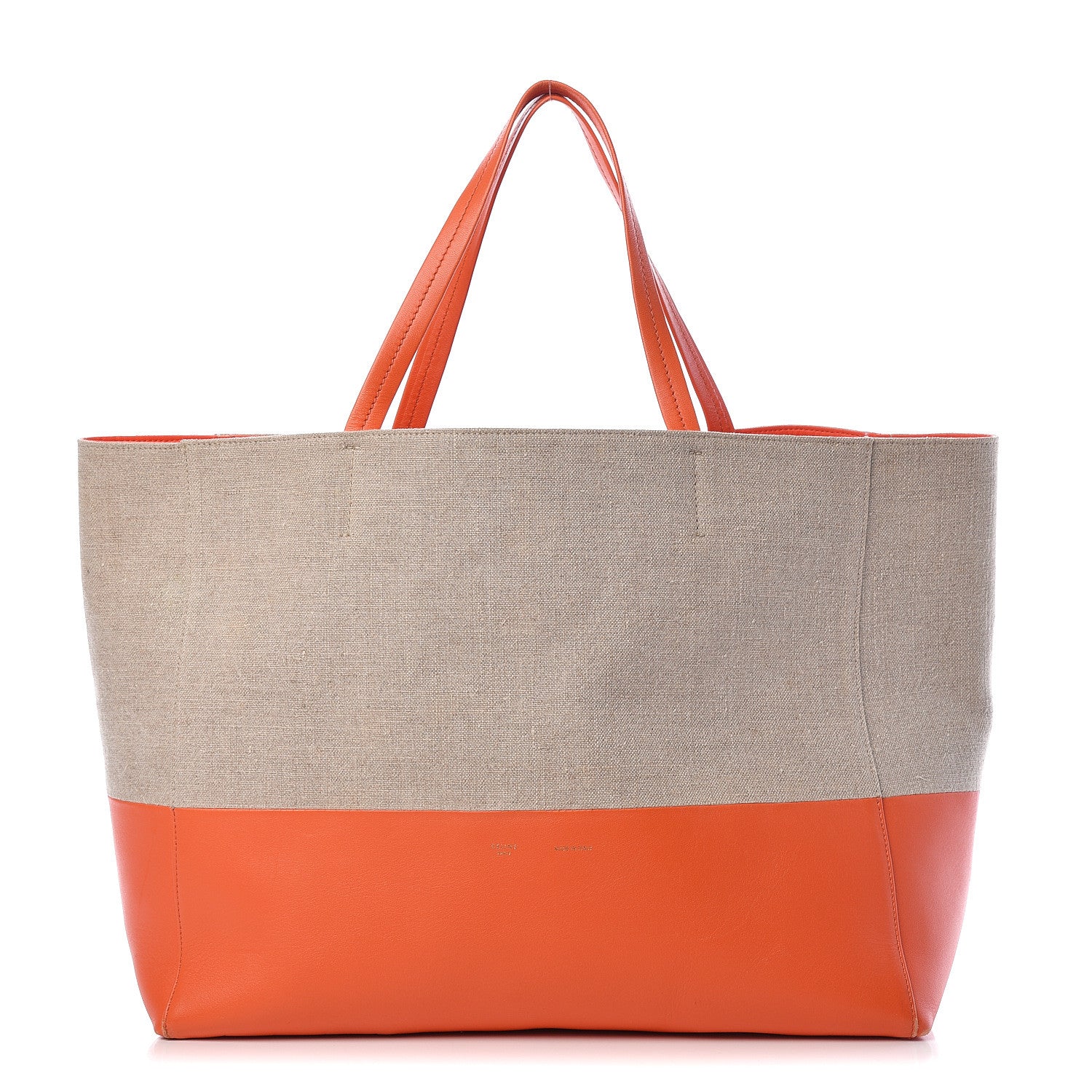 Celine Canvas Lambskin Horizontal Bi-Color Cabas Fluo Orange 1 of 16