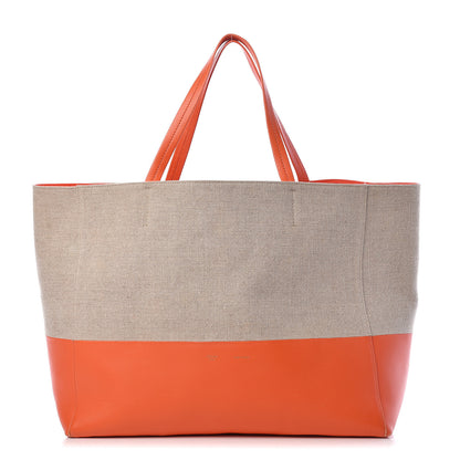 Celine Canvas Lambskin Horizontal Bi-Color Cabas Fluo Orange 1 of 16