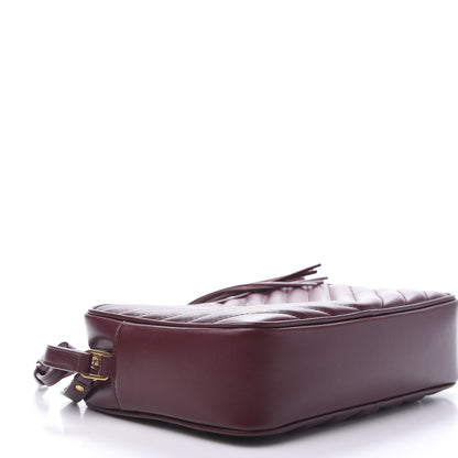 Saint Laurent Calfskin Matelasse Monogram Lou Camera Bag Dark Legion Red 4 of 10