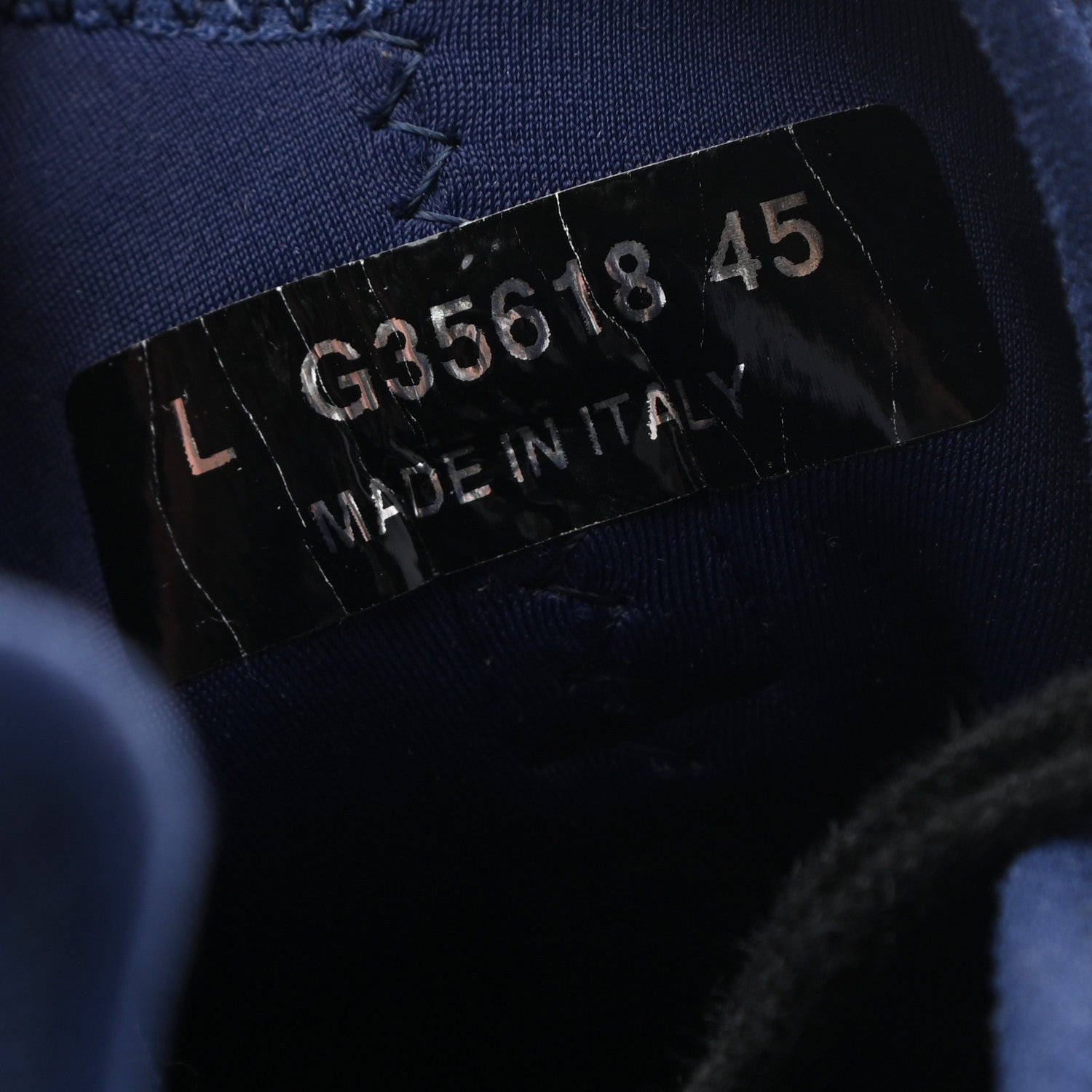 Chanel Velvet Calfskin Mixed Fibers Mens CC Sneakers 45 Blue Black 8 of 9