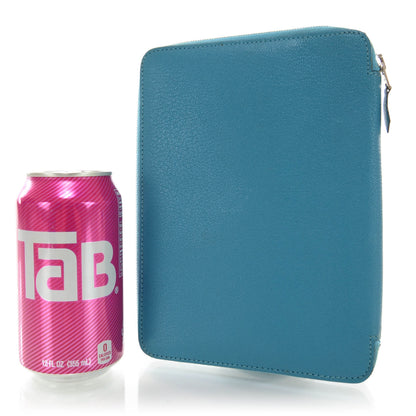 Hermes Chevre Mysore Globe Trotter Zip Agenda GM Turquoise 2 of 8