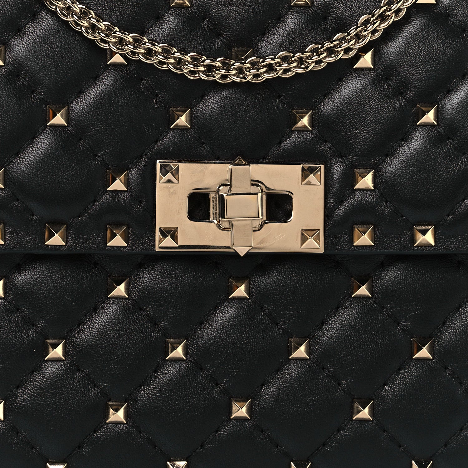 Valentino Garavani Lambskin Medium Rockstud Spike Shoulder Bag Black 7 of 10