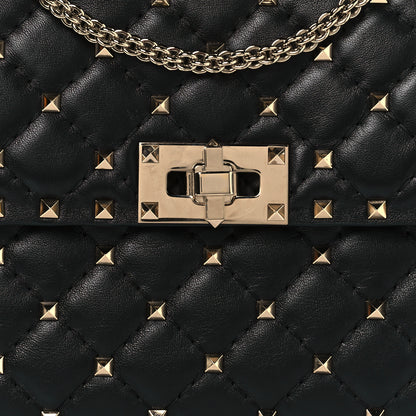 Valentino Garavani Lambskin Medium Rockstud Spike Shoulder Bag Black 7 of 10