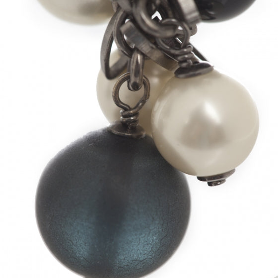 CC Pearl Earrings Black White