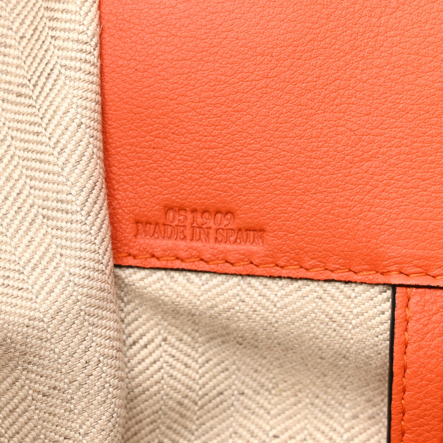 Calfskin Whipstitch Small Hammock Shoulder Bag Tan Orange