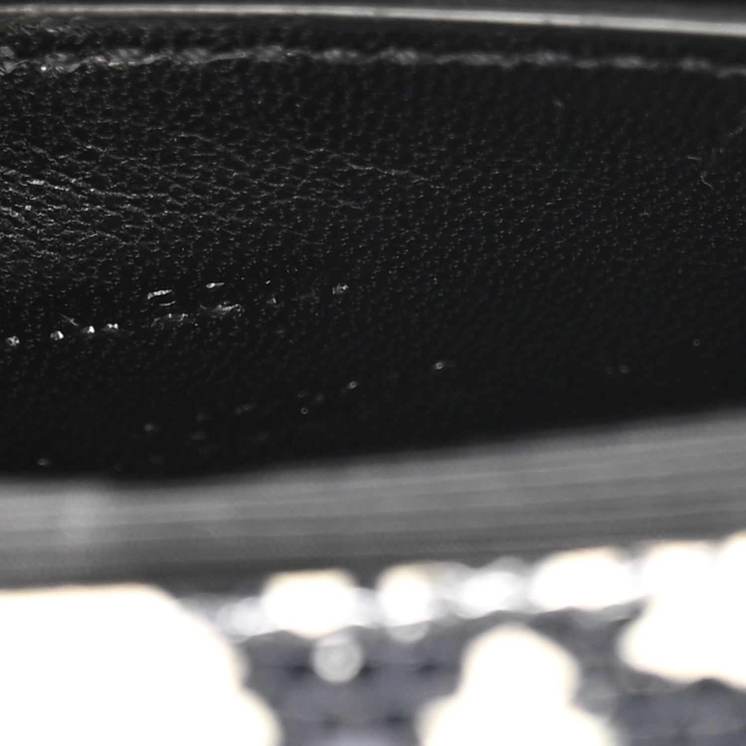 Saint Laurent Calfskin Snakeskin Embossed Classic Monogram Cassandre Clutch Beige Black 7 of 11